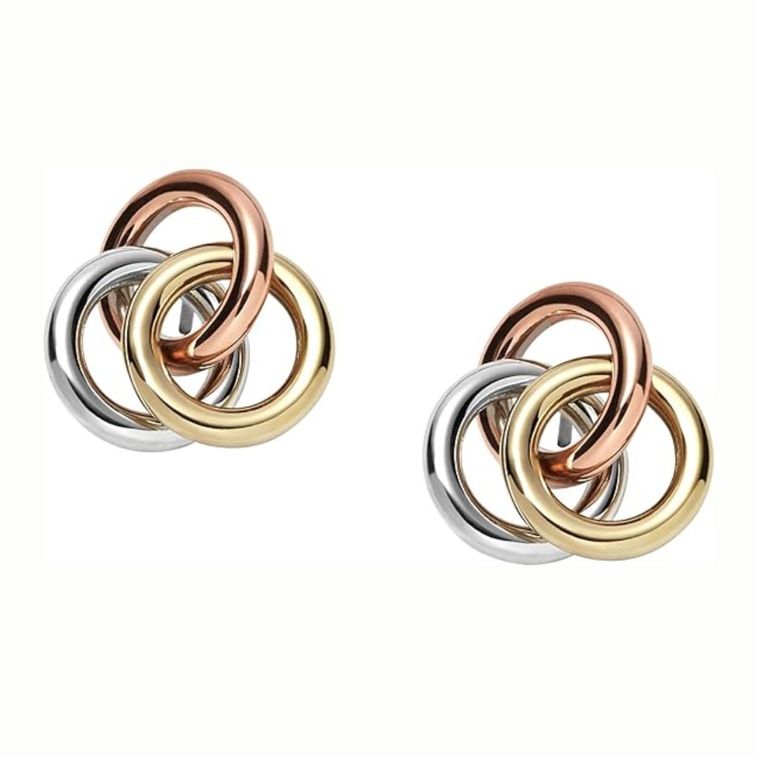 Fossil Tri-Colour Link Earrings