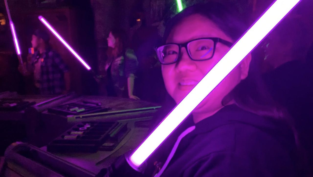 Christine and her violet Power and Control saber