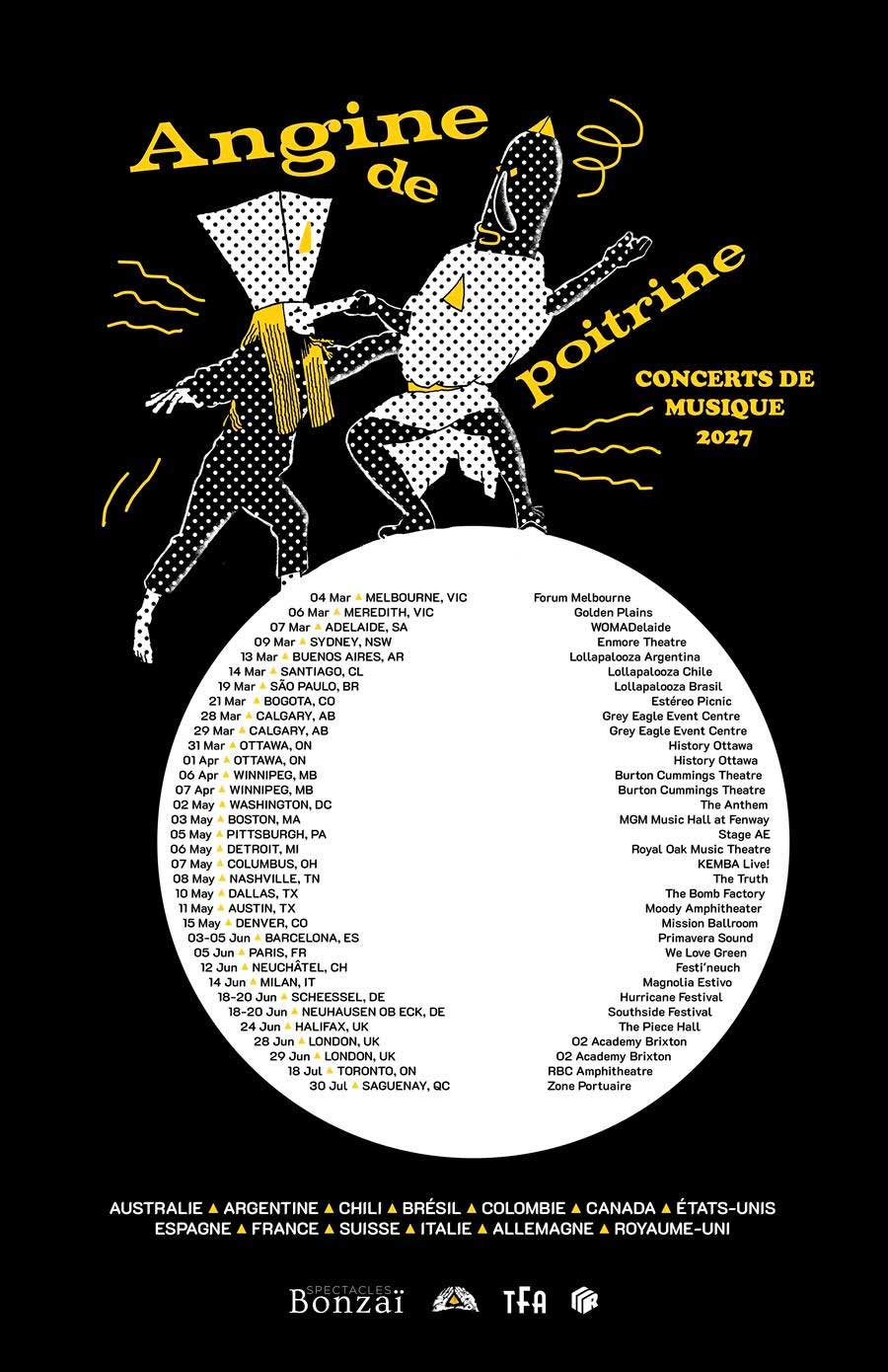 Angine de Poitrine 2027 tour poster