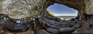 Blombos Cave in South Africa contains 100,000-year-old artifacts