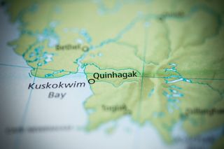 Map of Quinhagok in Alaska.