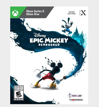 Epic Mickey: Rebrushed Xbox box on a plain background