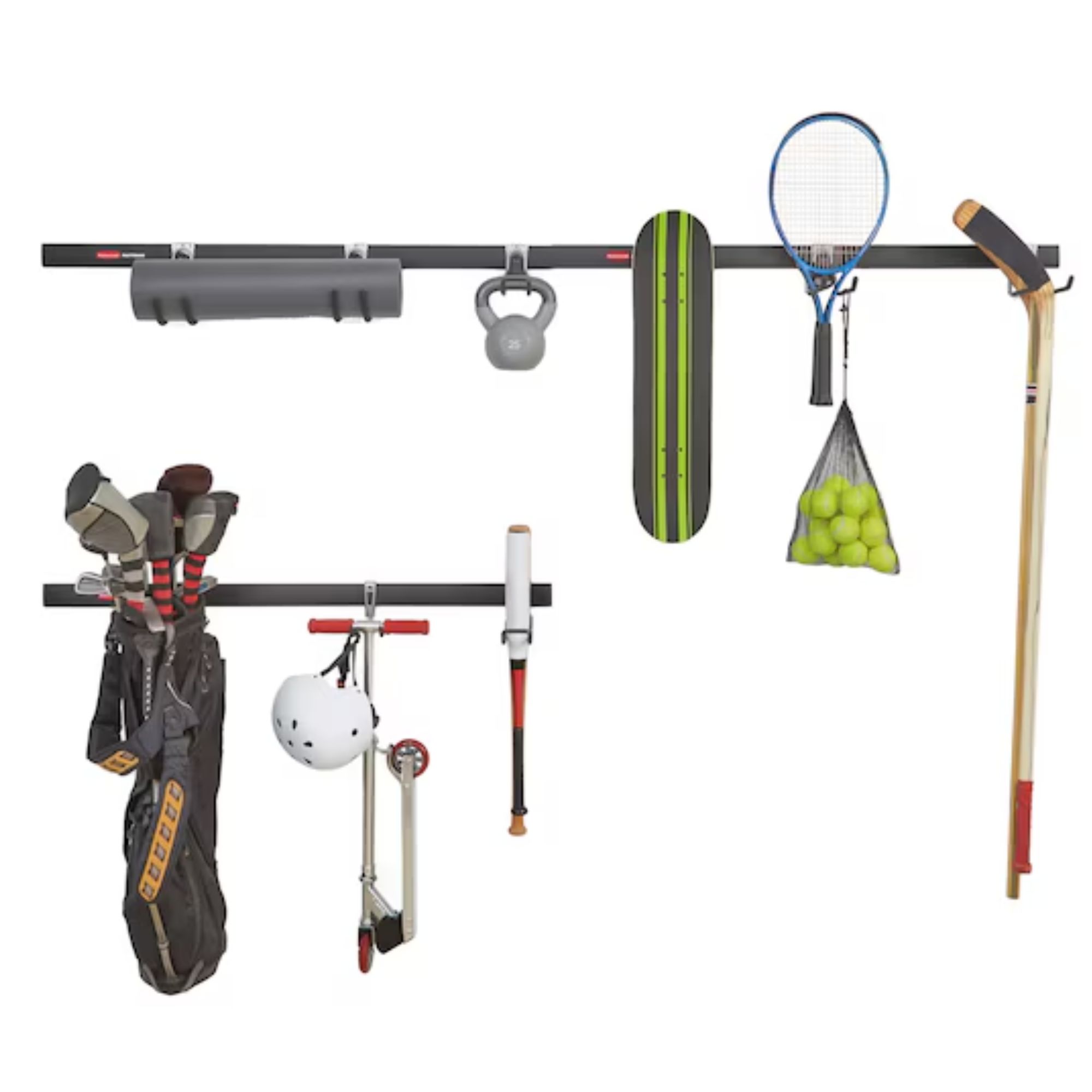 Rubbermaid FastTrack Garage 12 -Piece 48-in Black/Silver Steel Multipurpose Storage rail system