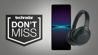deals image: Sony Xperia 1 IV and WH-1000XM4 headphones on grey background