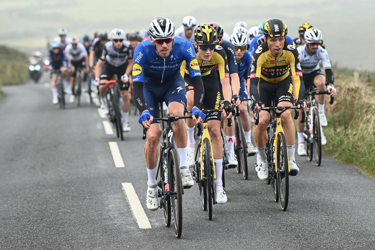 Tour of Britain 2021 17th Edition 1st stage Penzance Bodmin 1808 km 05092021 Tim Declercq BEL Deceuninck QuickStep Tony Martin GER Jumbo Visma photo Alex BroadwaySWPixCVBettiniPhoto2021