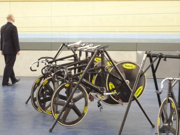 It wouldn't be a velodrome without track bikes