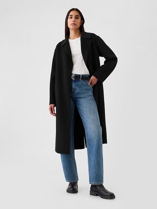 Belted Double-Faced Wool Coat