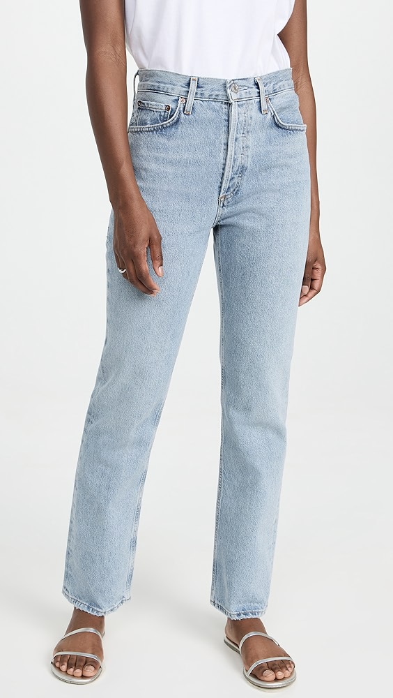Agolde Lana Mid Rise Straight Jeans