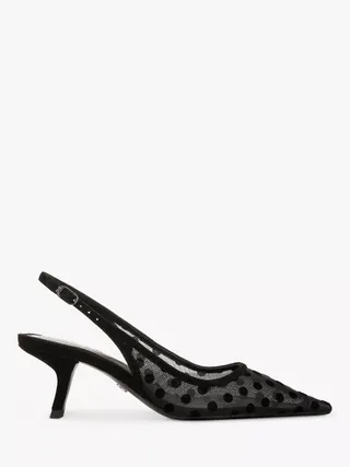 Sam Edelman Bianka Polka Dot Pointed Slingback Courts, Black