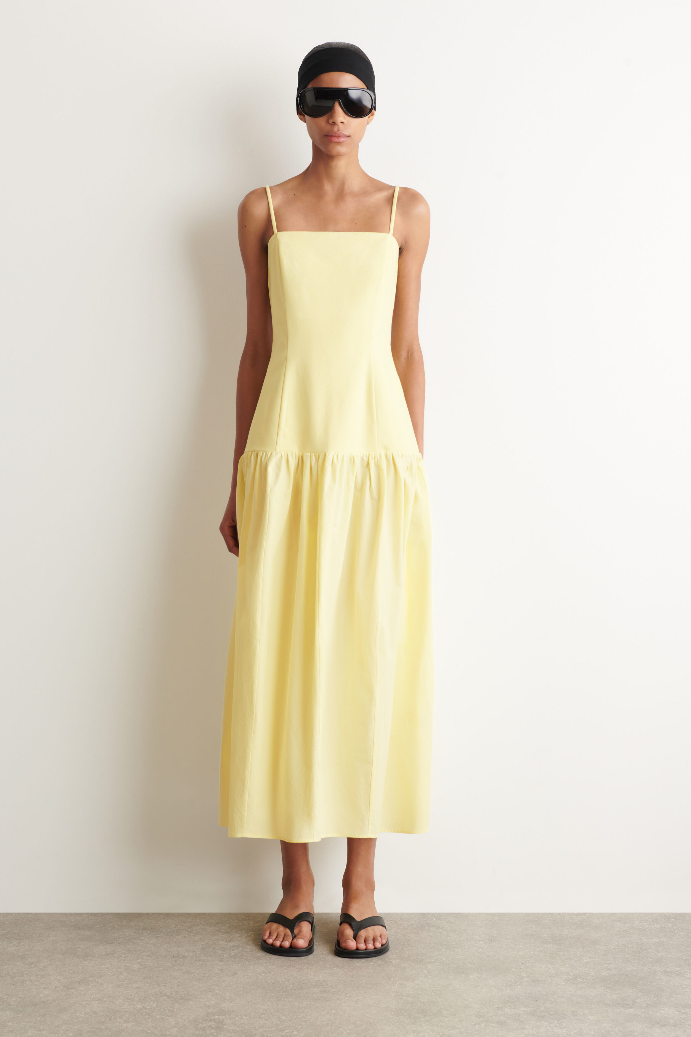 Sculpted Dropped-Waist Midi Dress