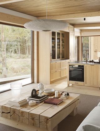 interior in timber at Nabben house by Studio He