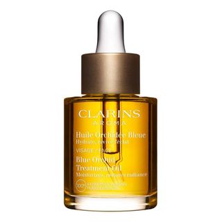 a packshot of the clarins blue orchid facial oil