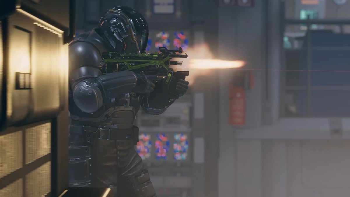 Promotional screenshot of a Starfield rifle