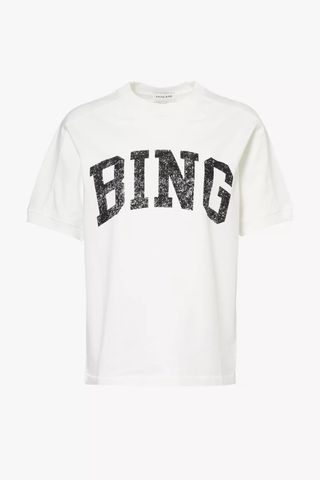 Anine Bing Jaylin Branded Cotton-Jersey T-shirt