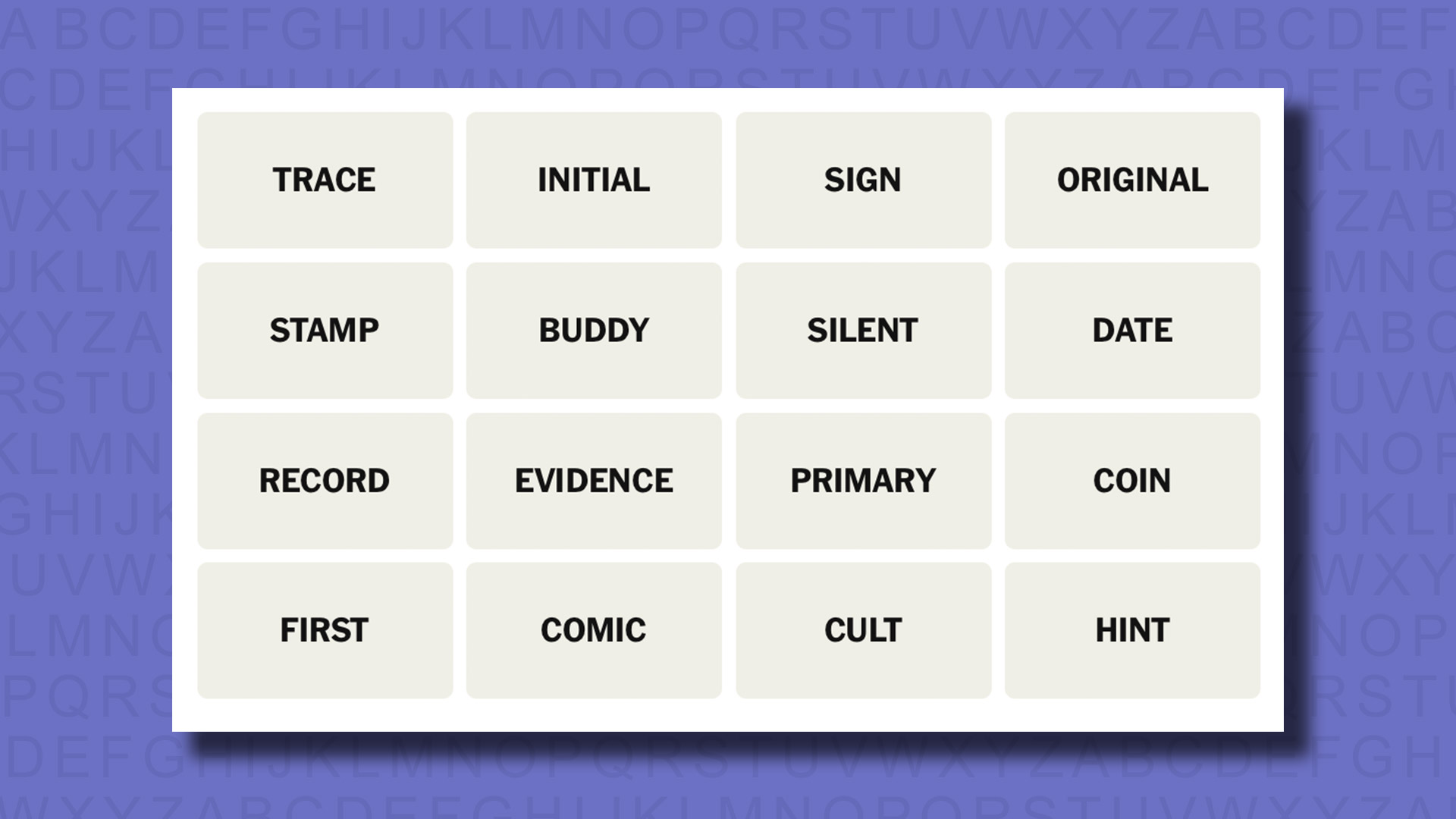 NYT Connections hints for game 778 on a purple background