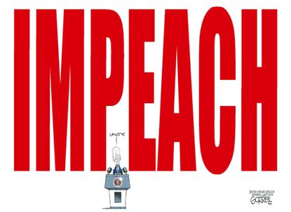 Political Cartoon U.S. biden impeachment&nbsp;