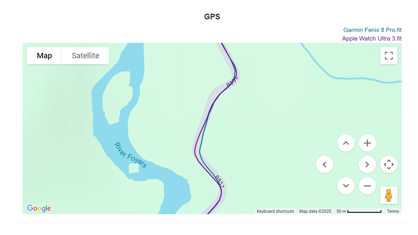 GPS track for Loch Ness marathon