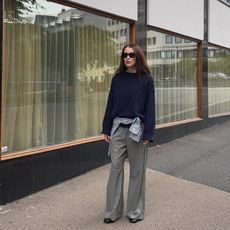 Annabel wearing navy jumper