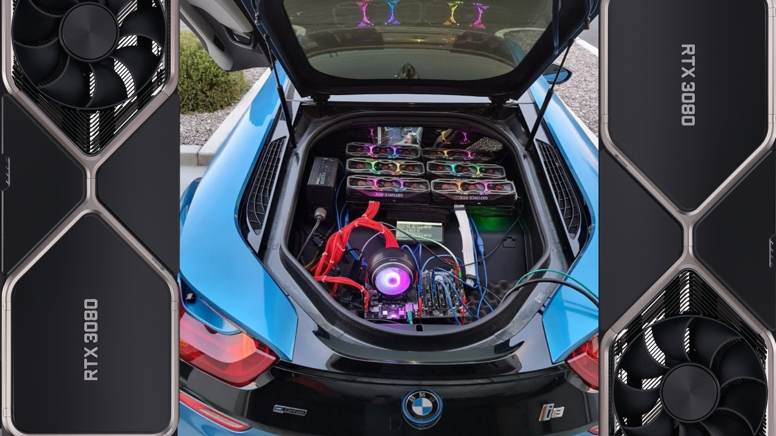 RTX 3080 crypto mining rig BMW i8