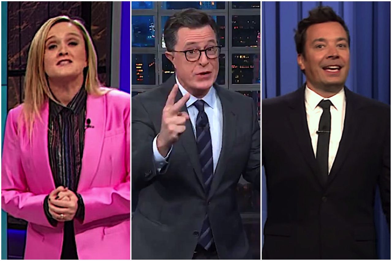 Late night hosts crack dark jokes about the letter bomb