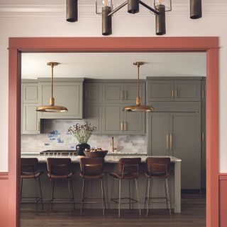 kitchen backsplash ideas statement tile warm colors