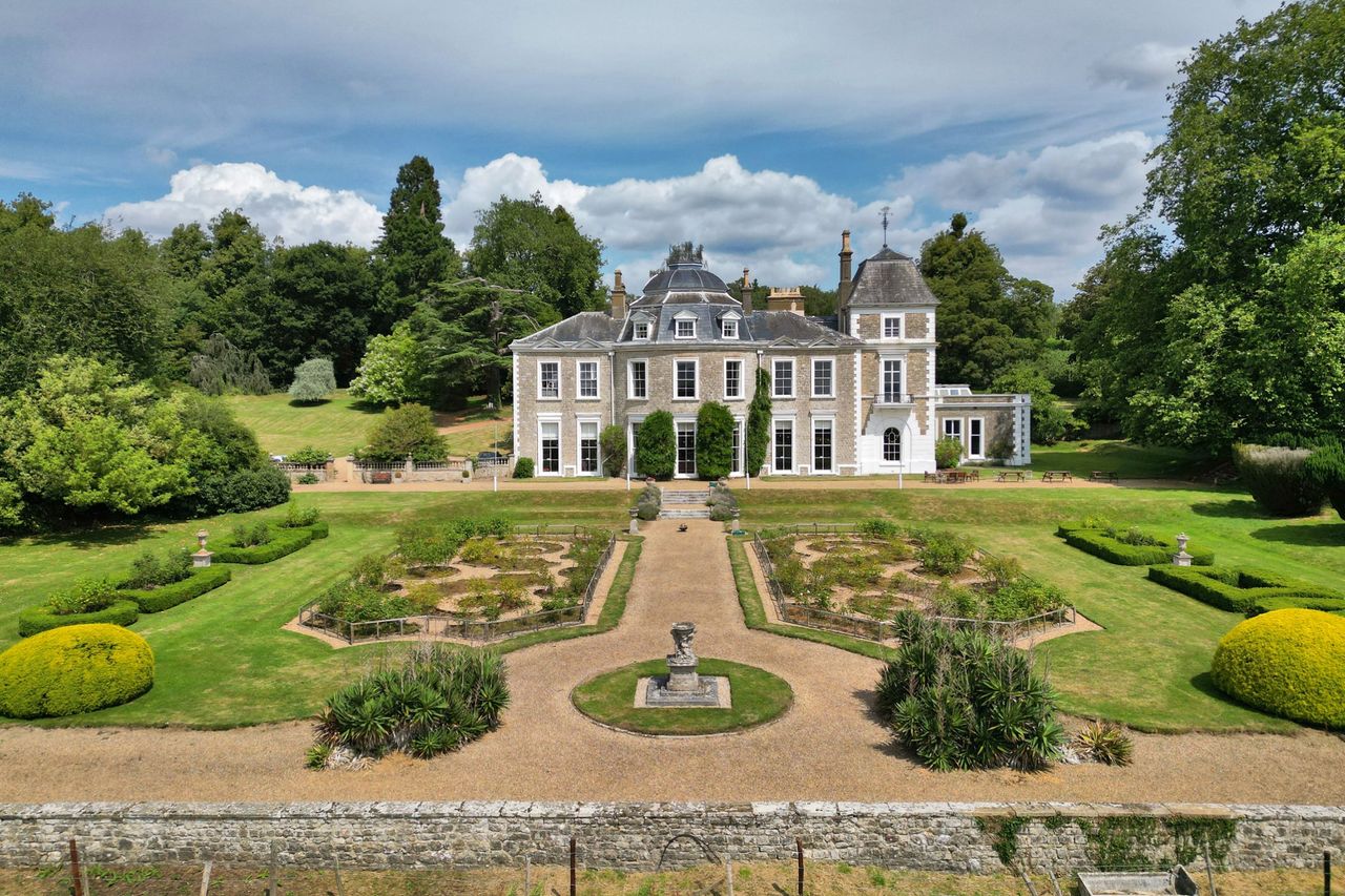 Bringing Gallic charm to rural Kent, Oxon Hoath is a château-style manor house at the heart of 74-acre grounds near Sevenoaks © Savills