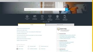 Norton's online support homepage