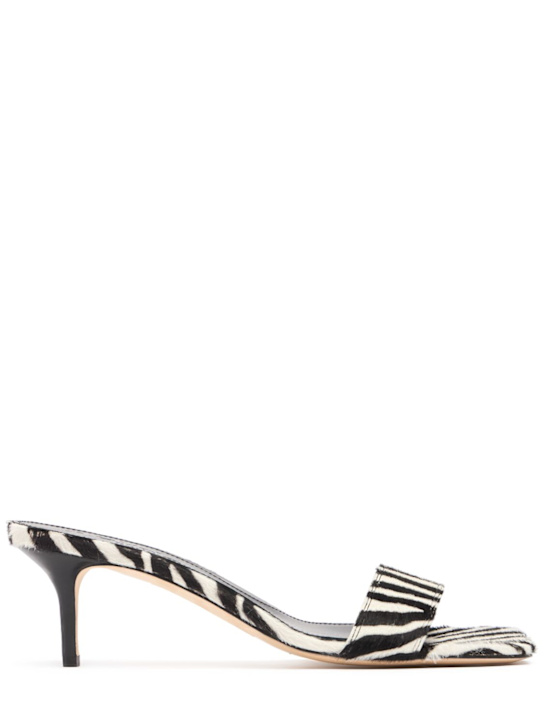 55mm Ilvy Zebra Print Leather Mules - Aeyde - Women - White/black - 36 It
