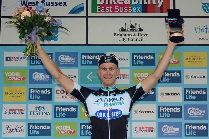 Julien Vermote (Omega Pharma) after winning stage 7 in the Tour of Britain
