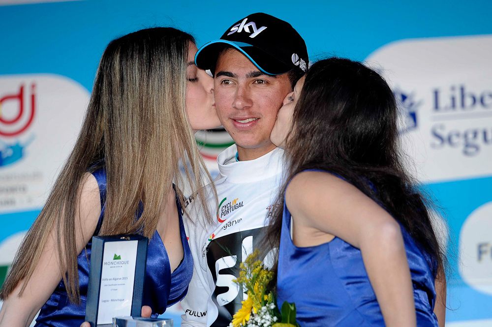 Sebastian Henao in the jersey for best young rider.