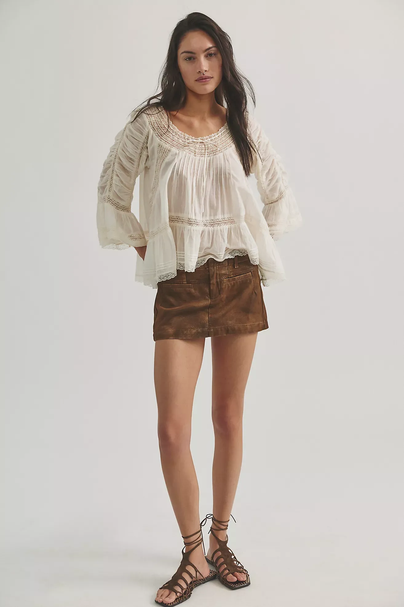 We the Free Mille-Fleurs Vegan Suede Micro Skirt