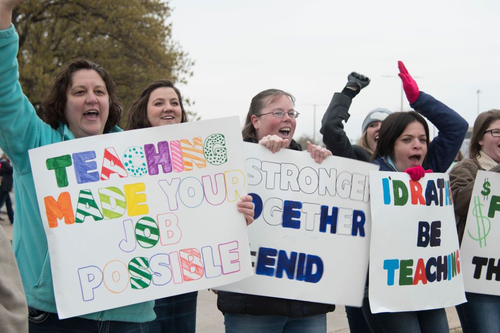 Oklahoma teachers on strike.