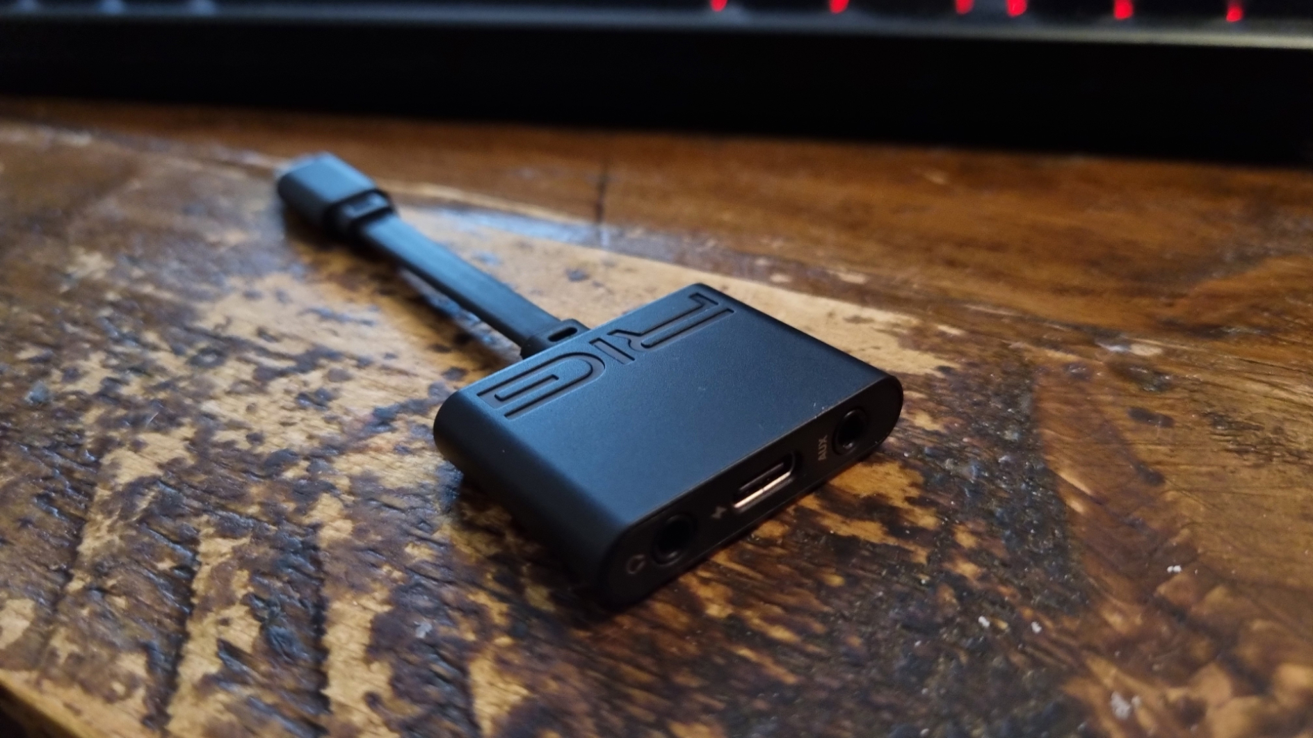 Various shots of the Rig R5 Spear Max HD gaming headset and its included USB Type-C DAC