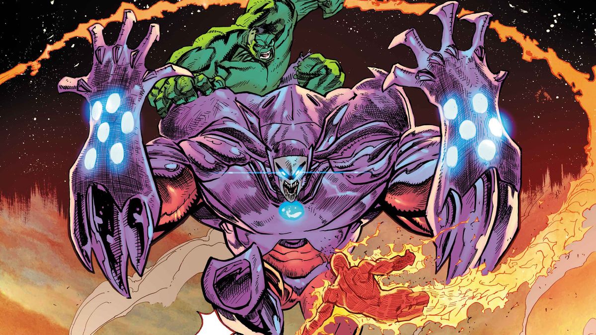 Hulk smashes in Sentinels #2.