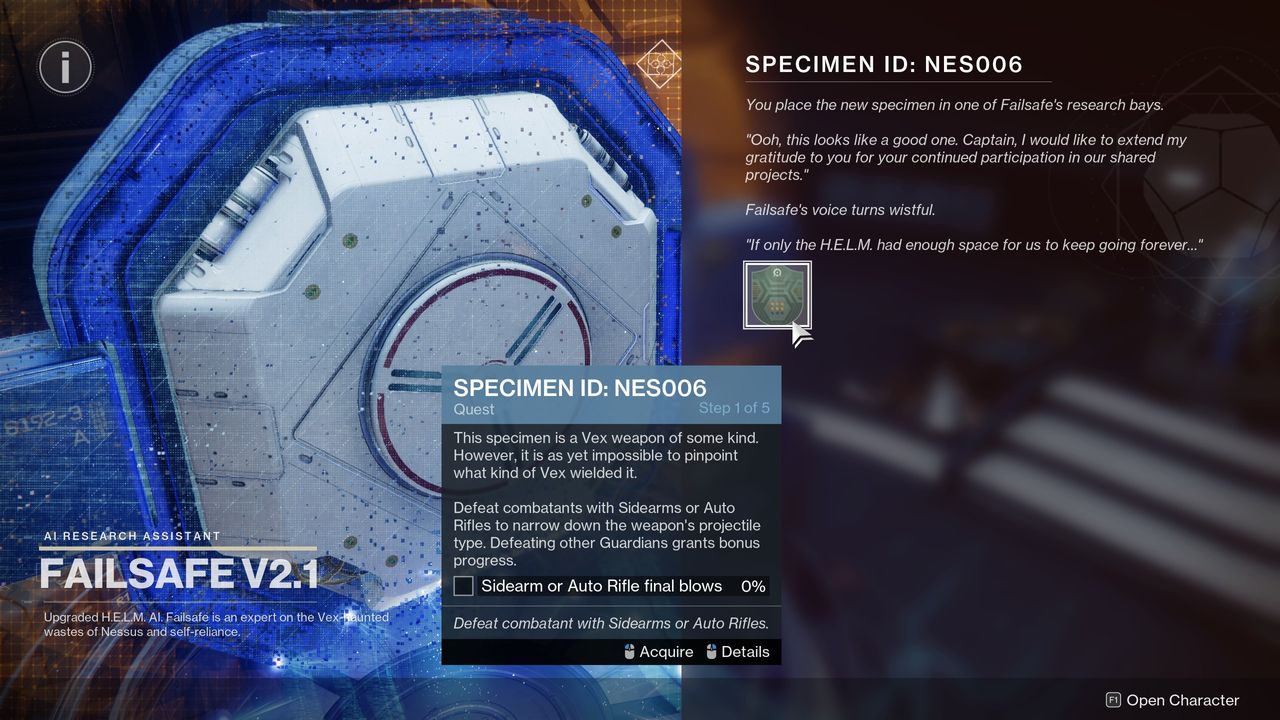 Destiny 2 NES006 quest