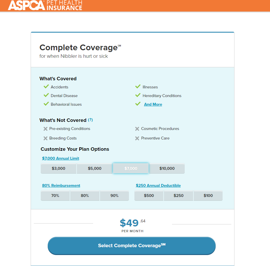 Aspca Pet Insurance Cost