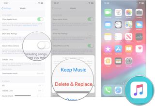 Tap the switch again, tap Keep Music or Delete & Replace, open Music