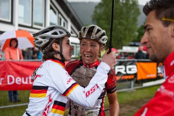 Johanna Techt and Mona Eiberweiser after the race