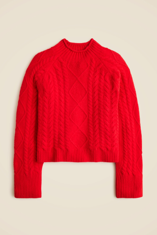 J.Crew Cable-Knit Rollneck Sweater in Supersoft Yarn (Was $128) 