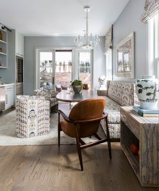 Living room decorated in neutral tones