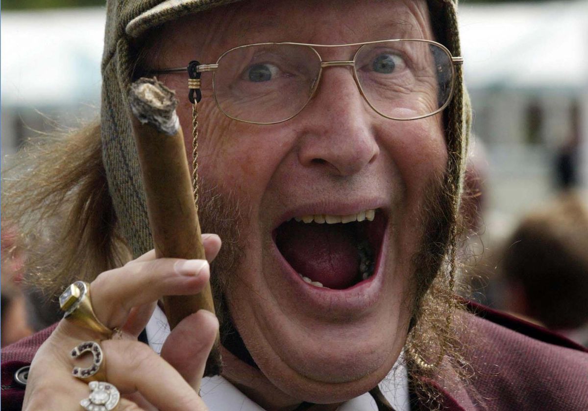 Racing commentator John McCririck