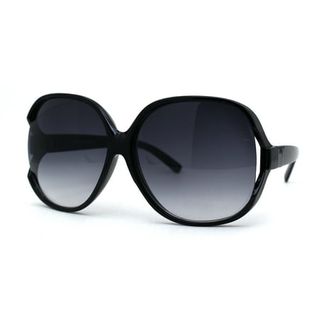 Womens Extra Oversized Round Designer Fashion Exposed Lens Butterfly Sunglasses Gradient Black