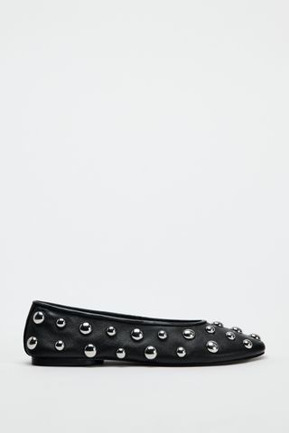 Studded Leather Ballet Flats