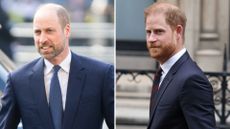 Composite of a picture of Prince William in March 2026 and a picture of Prince Harry in January 2026