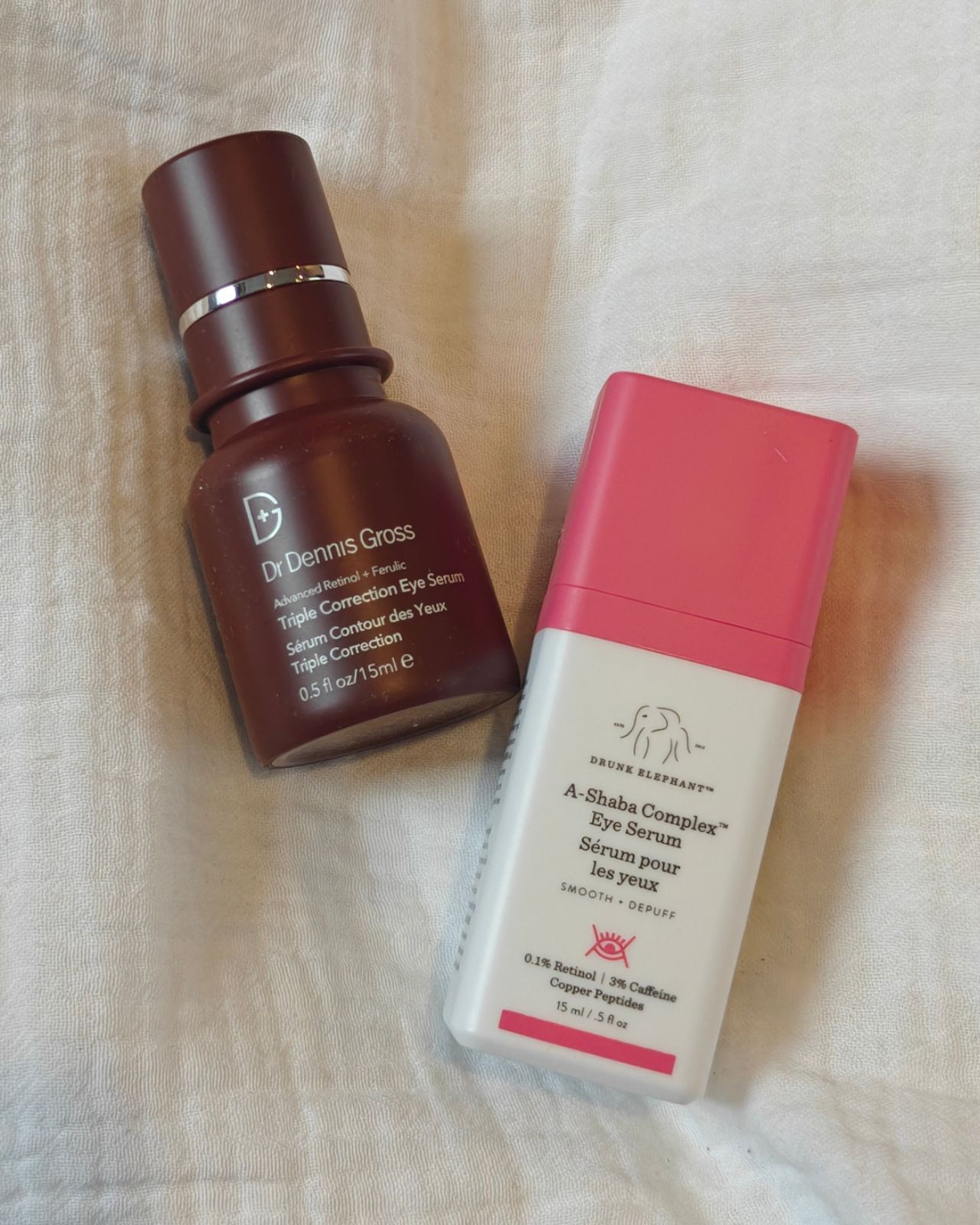 Dr Dennis Gross and Drunk Elephant eye serums