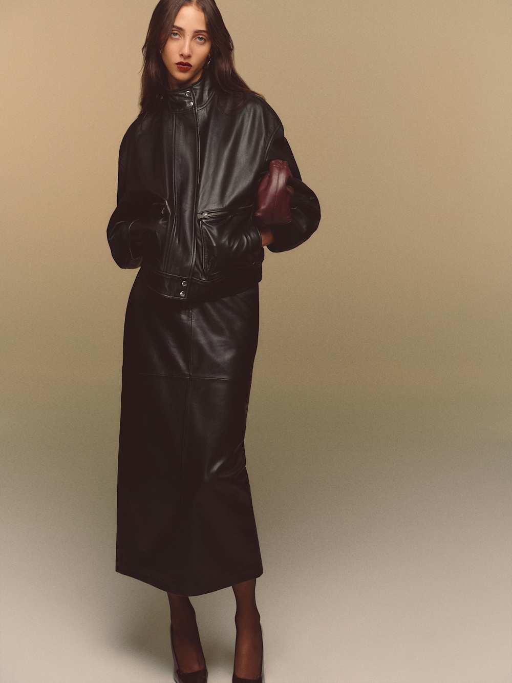 Veda Julia Leather Skirt