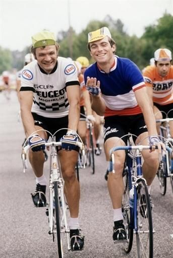 Bernard Thevenet (l) and Bernard Hinault at the 1978 Tour.