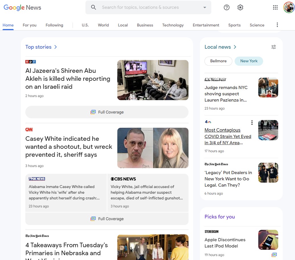 Google News 2022 Redesign