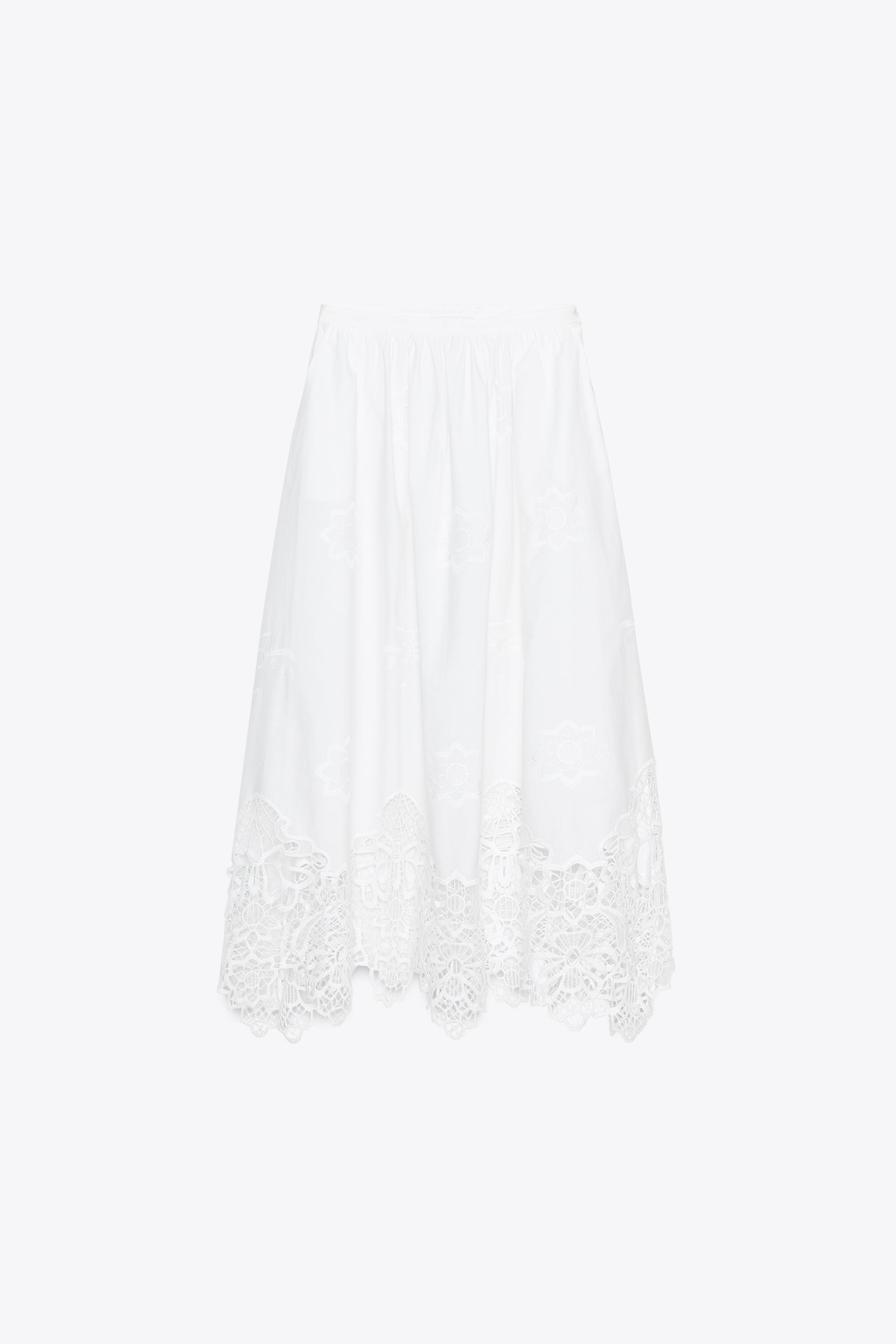 Zw Collection Embroidered Midi Skirt