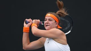 Karolina Muchova of the Czech Republic in action at the 2026 Australian Open